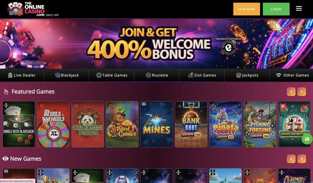TheOnlineCasino Real Money Online Casino Site
